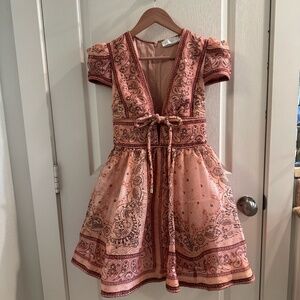 Zimmermann Pink Bandana Print Mini Dress Size 0